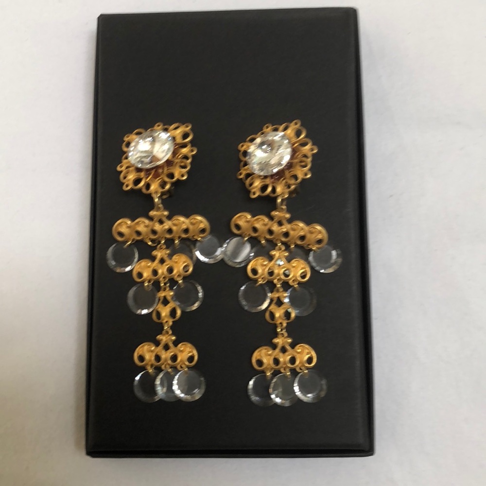 Evening formal clip on earring, with crystal